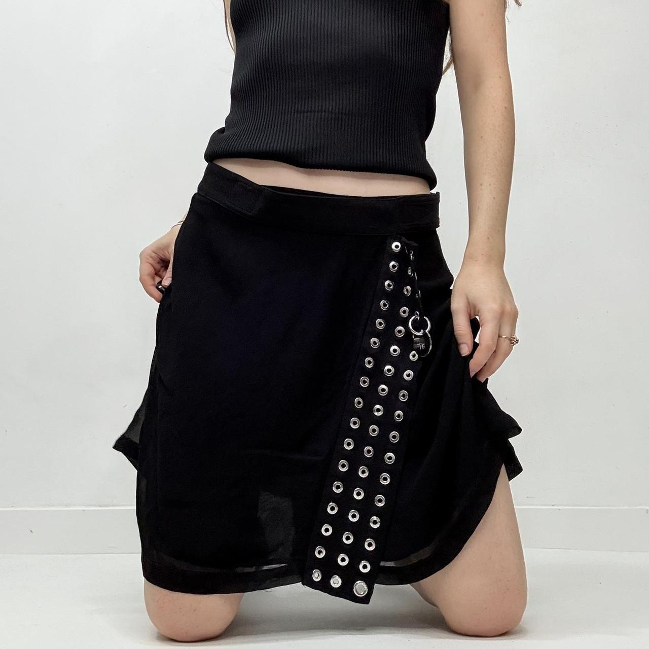 Black diesel studded eyelet skirt