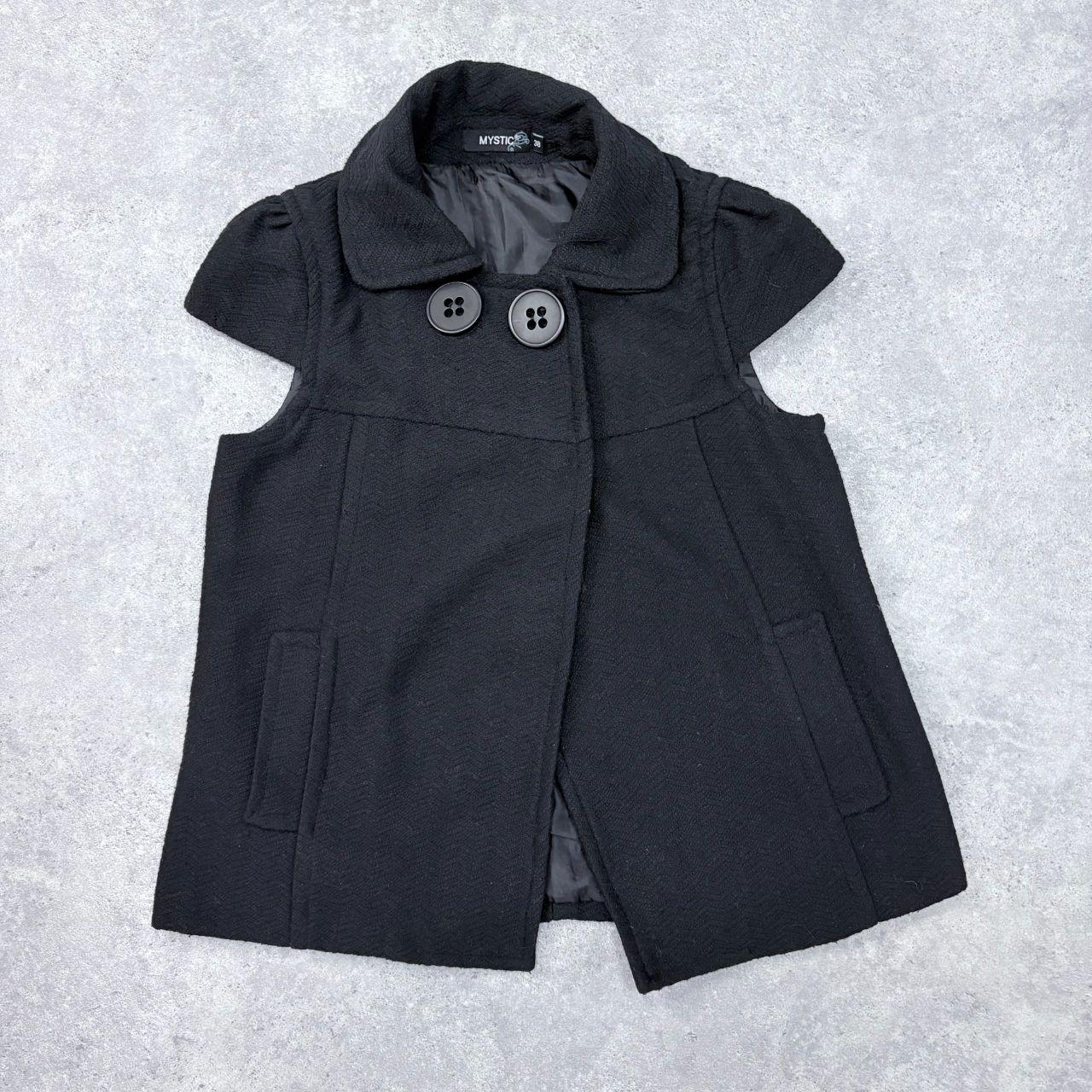 Black capped sleeve pea coat