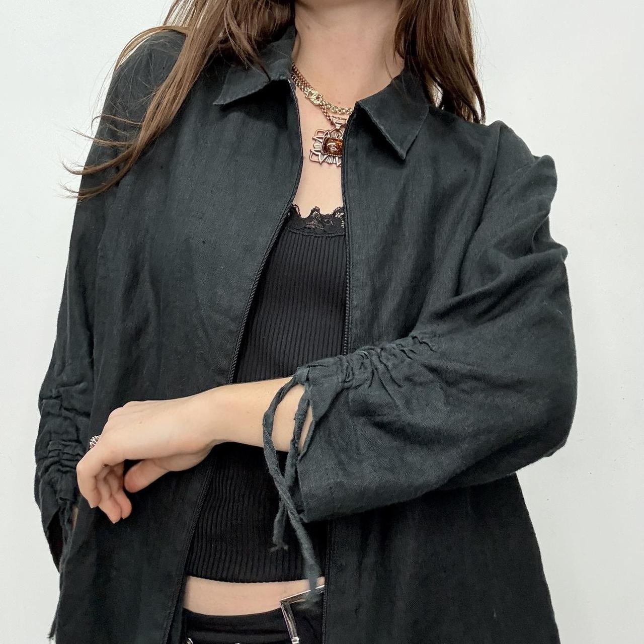 Slouchy black linen shirt