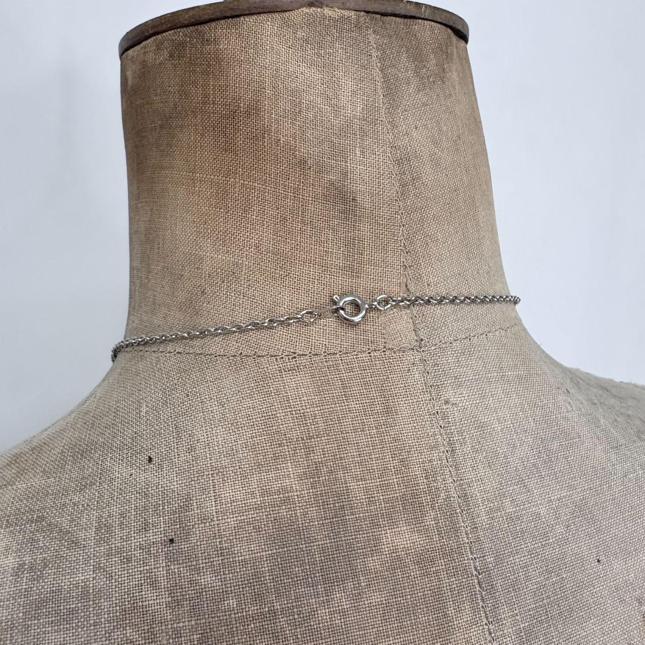 Silver delicate chain pendant necklace
