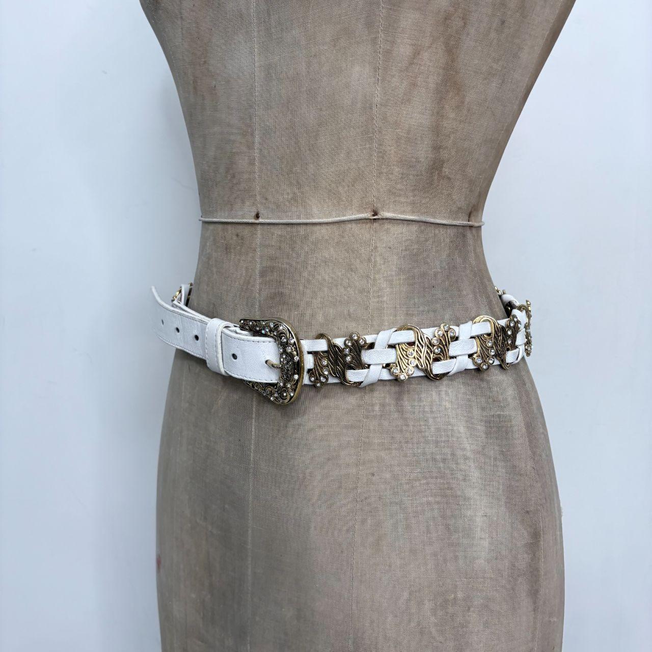 Gold chunky leather belt