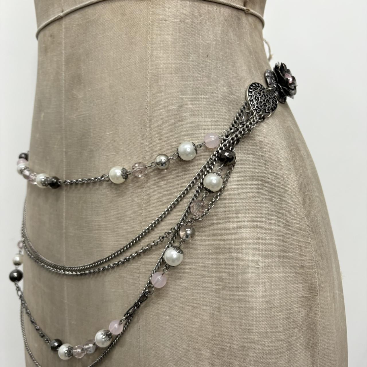 Silver metal layered necklace