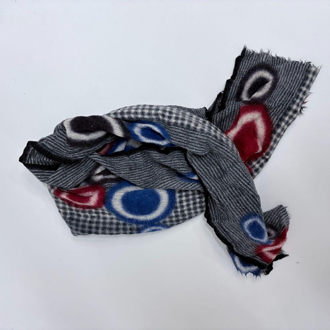 Striped patterned wool scarf