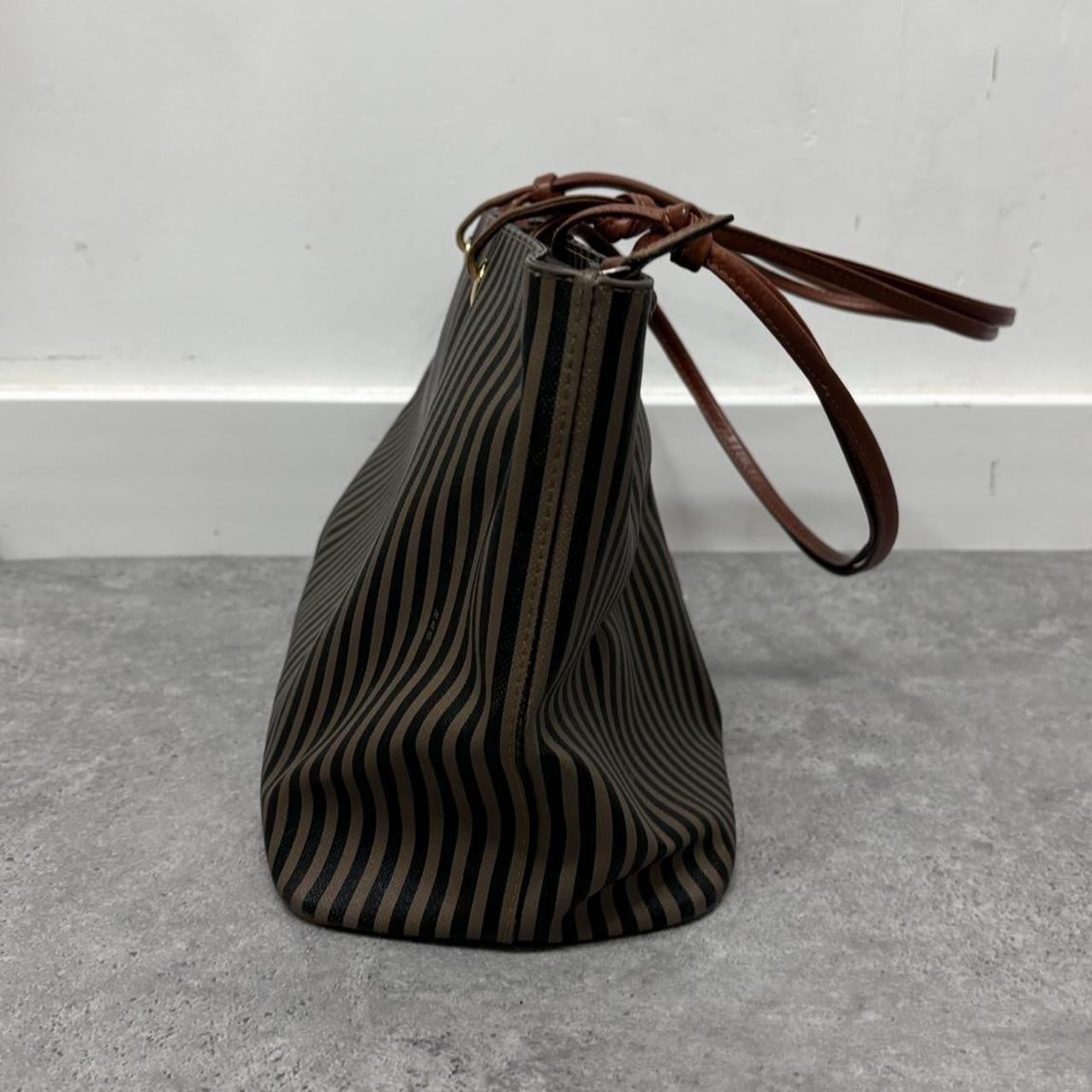 Vintage pinstripe leather shoulder bag