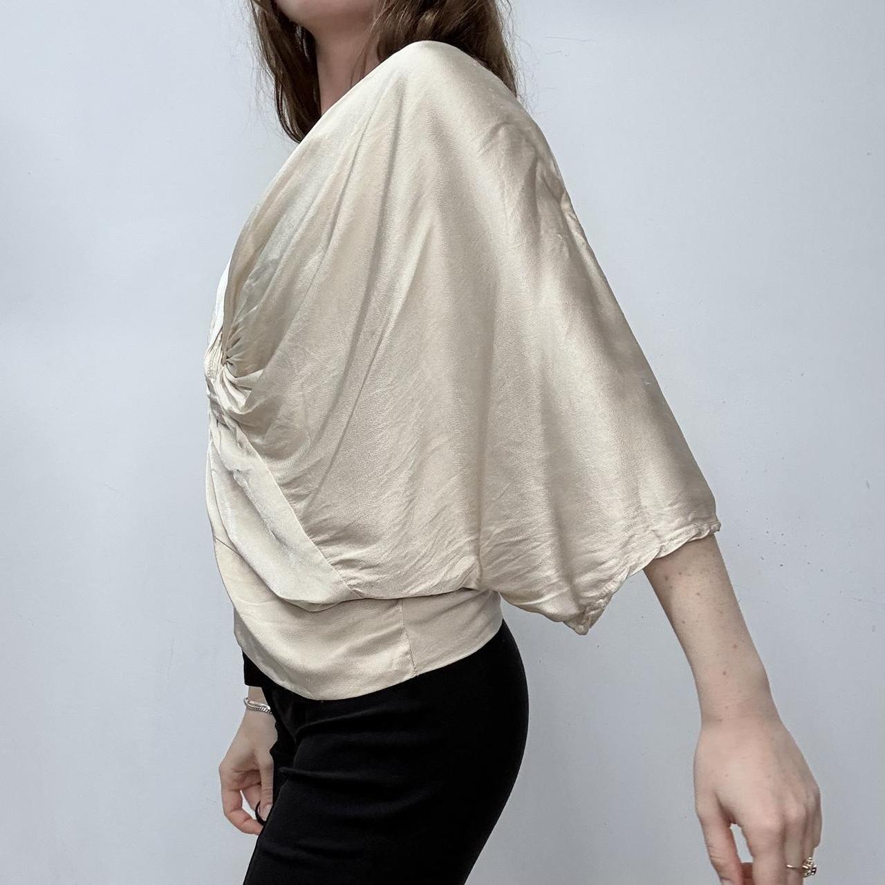 Draped slouchy batwing ruched shirt