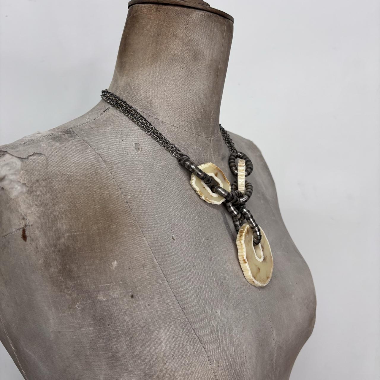 Chunky metal resin necklace