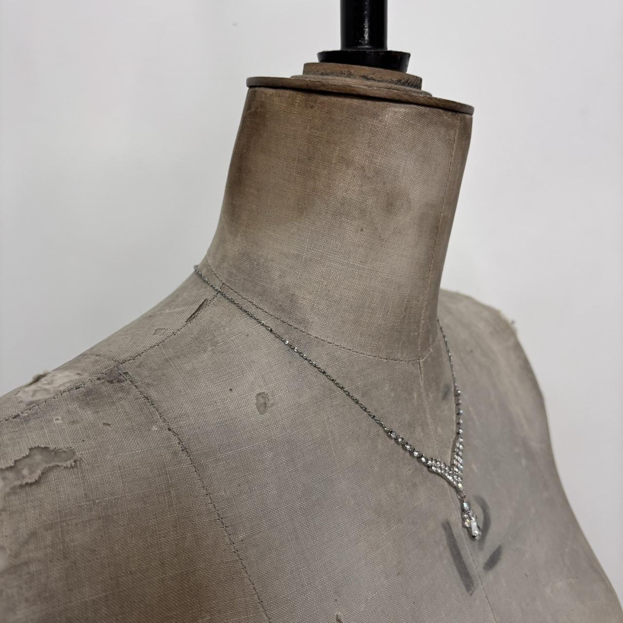 Silver diamond tennis necklace