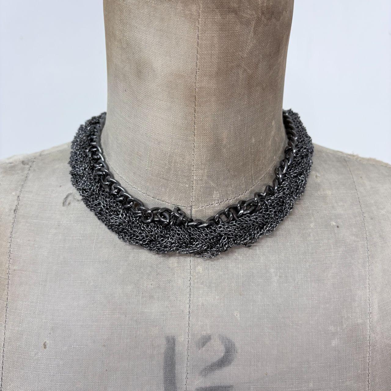 Chunky oversized silver metal chain