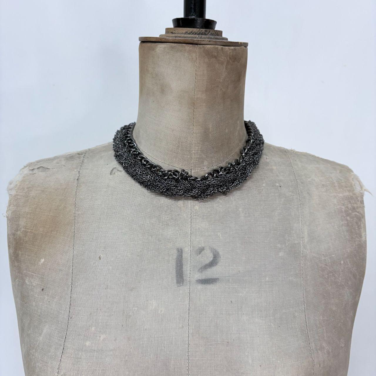Chunky oversized silver metal chain