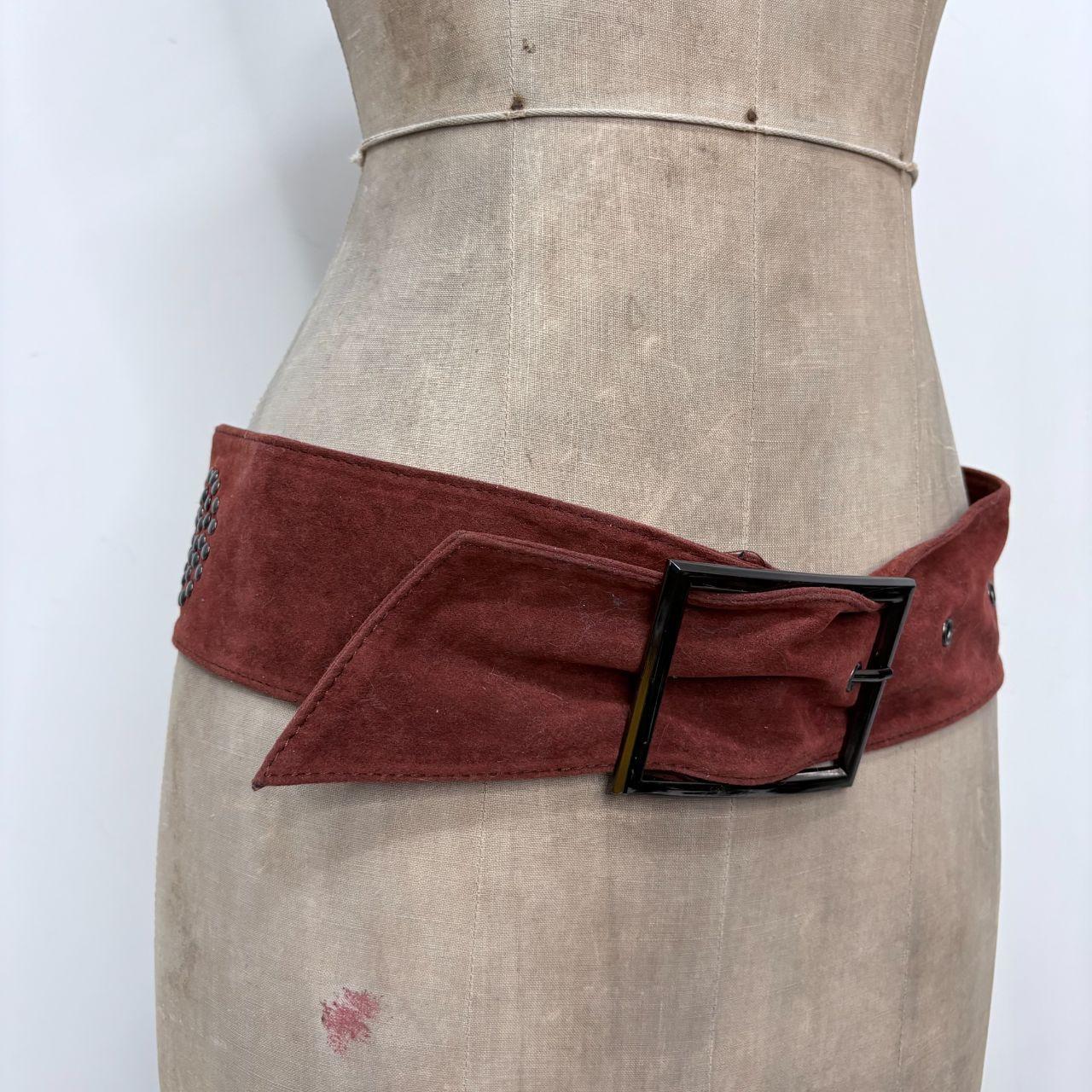 Brown studded chunky belt