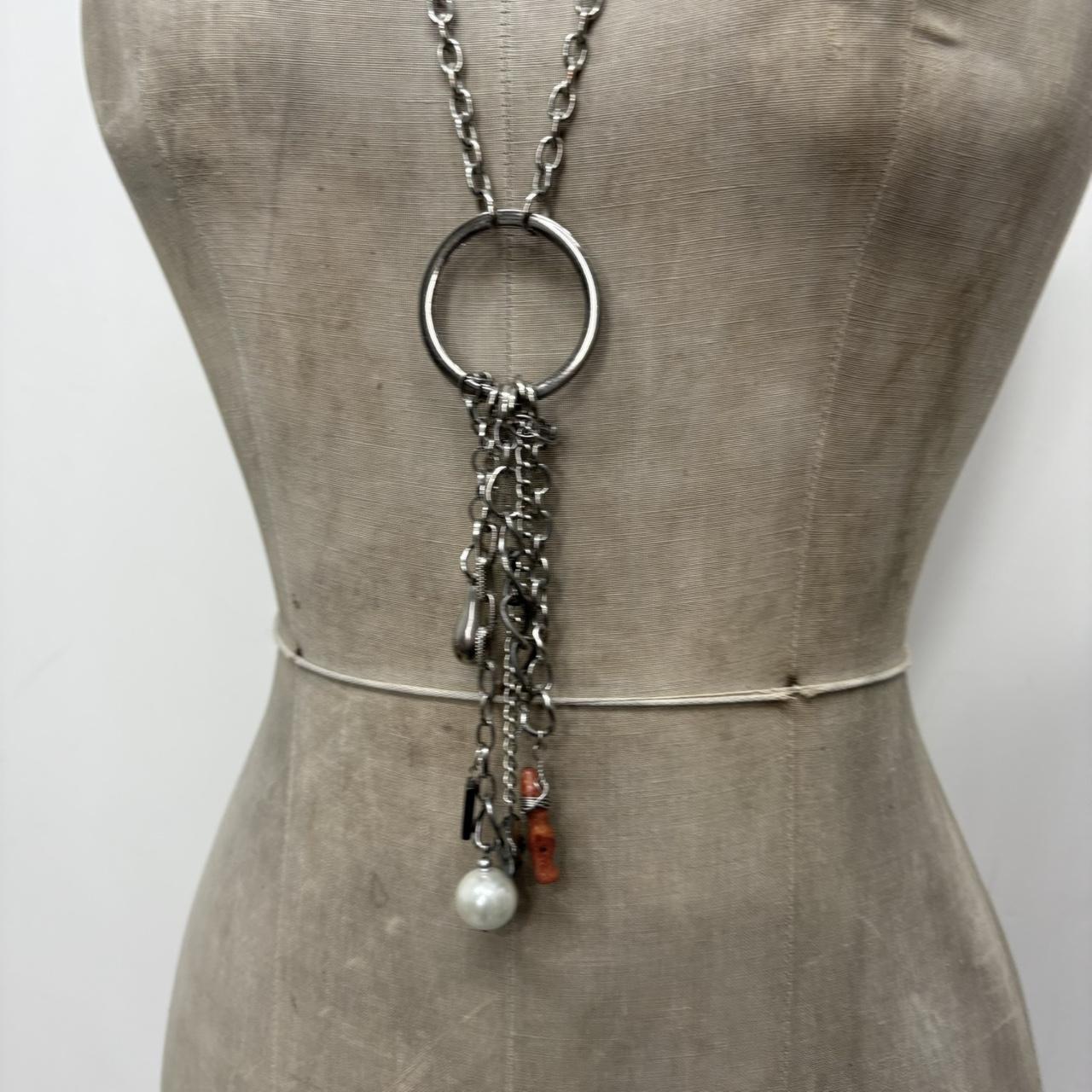 Silver metal layered waist chain