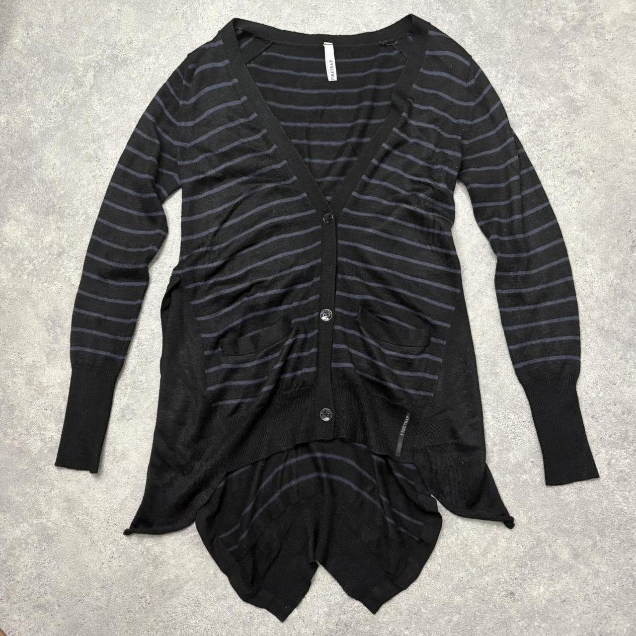 Slouchy striped knit cardigan