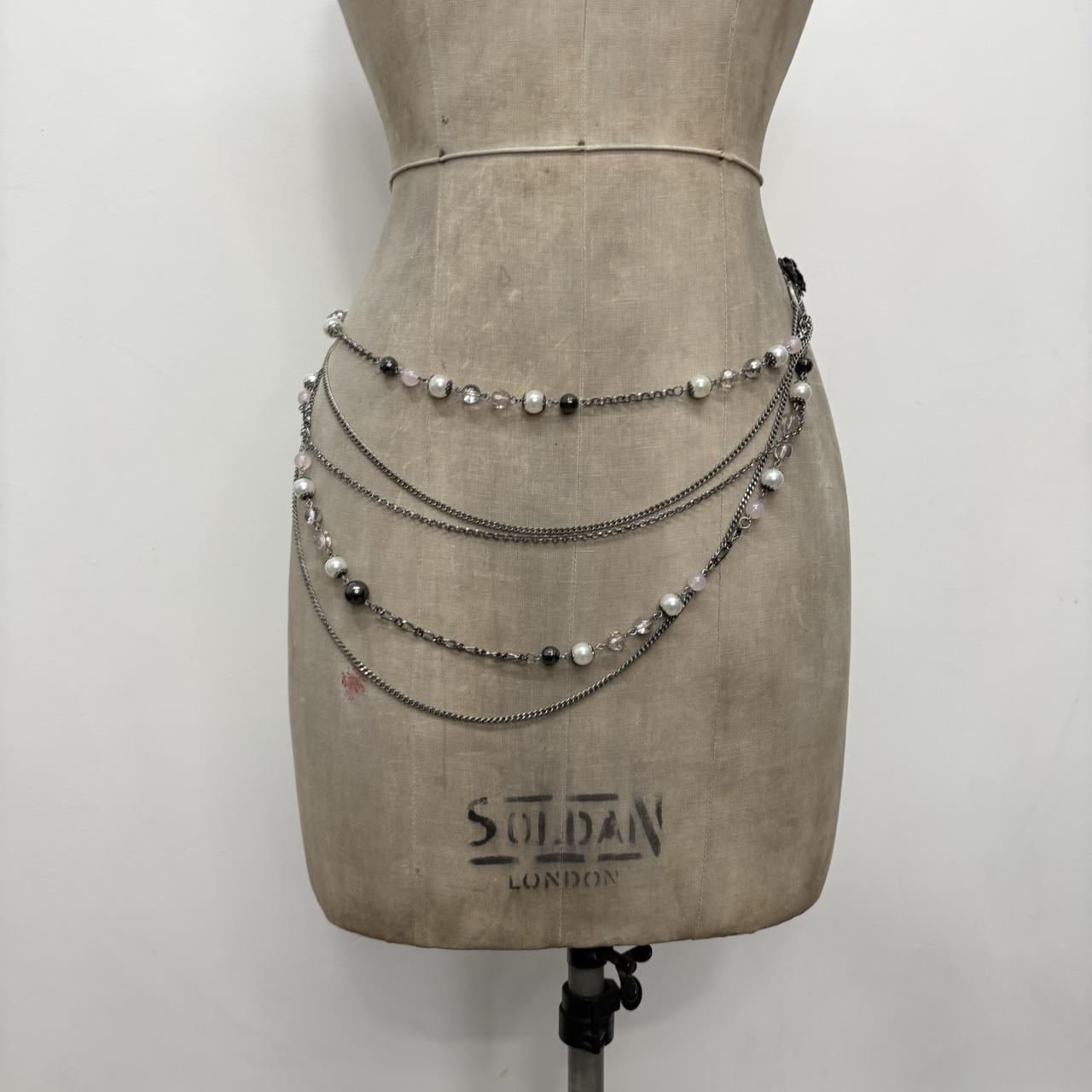 Silver metal layered necklace