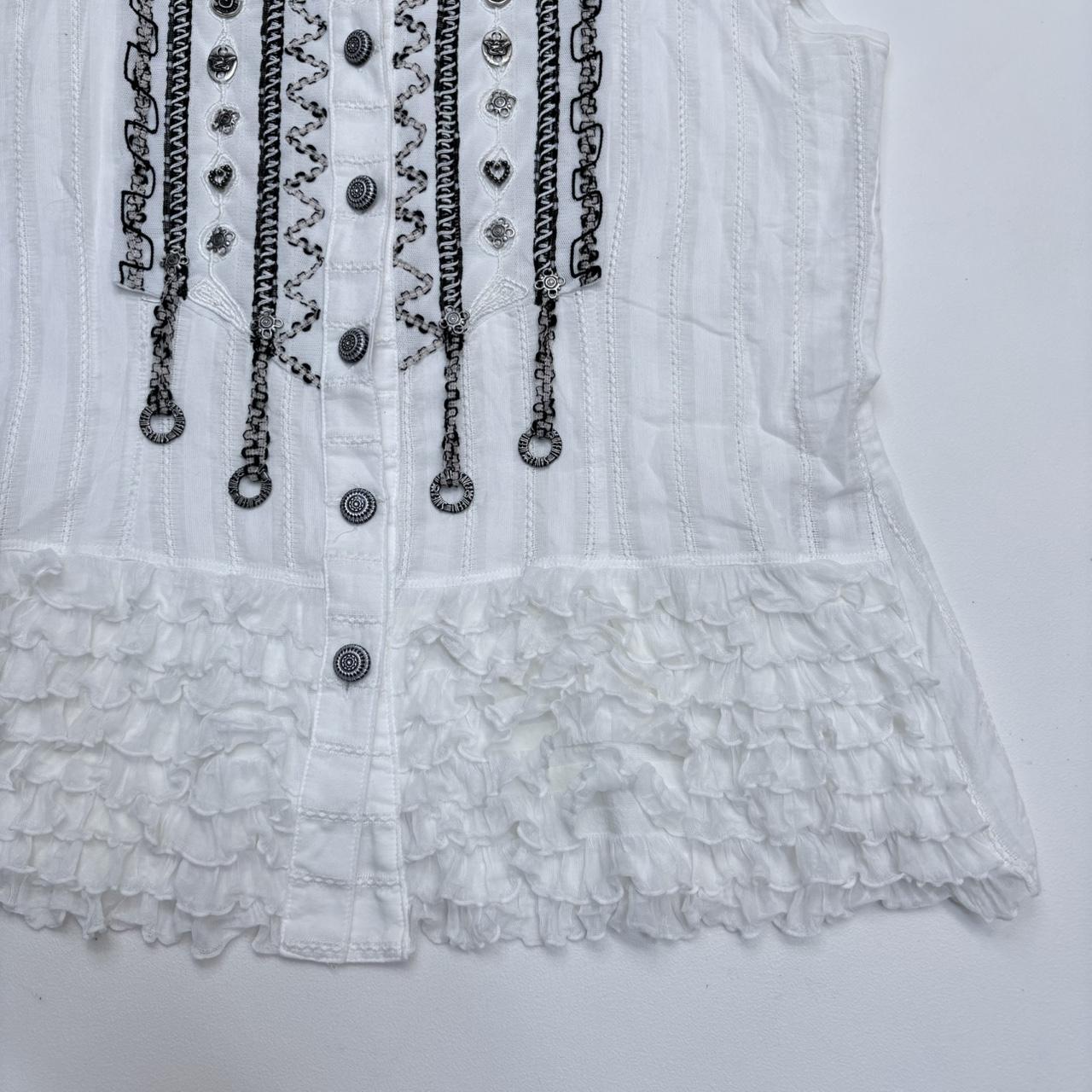 Save the queen ruffle lace shirt
