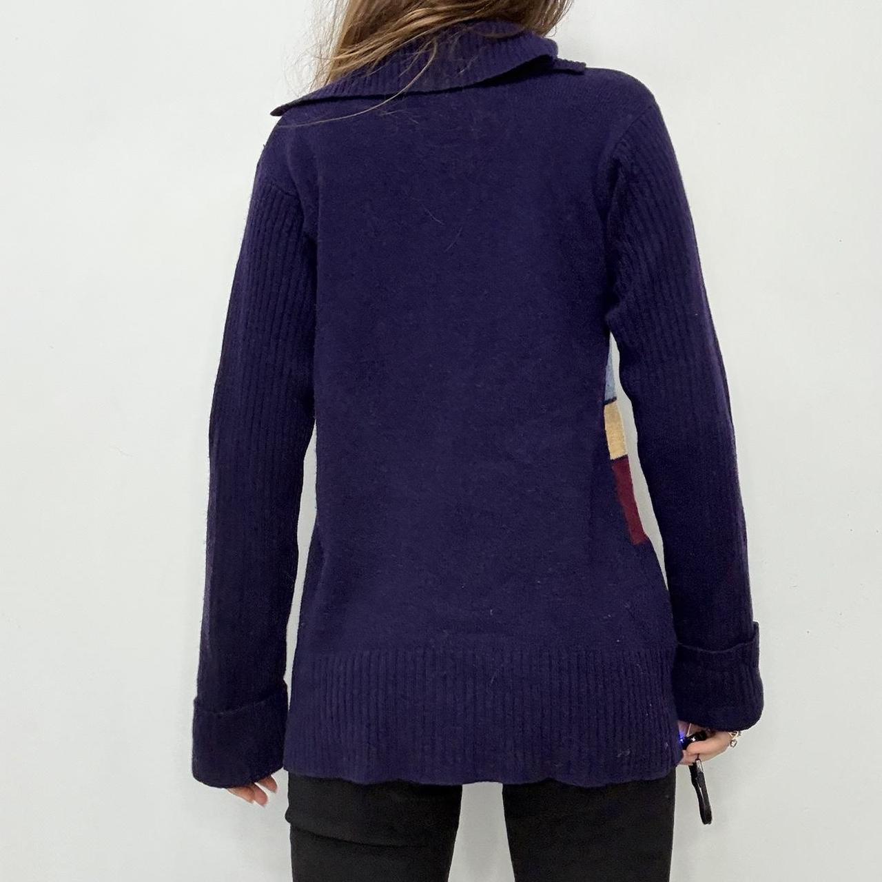 Vintage checked wool knit jumper
