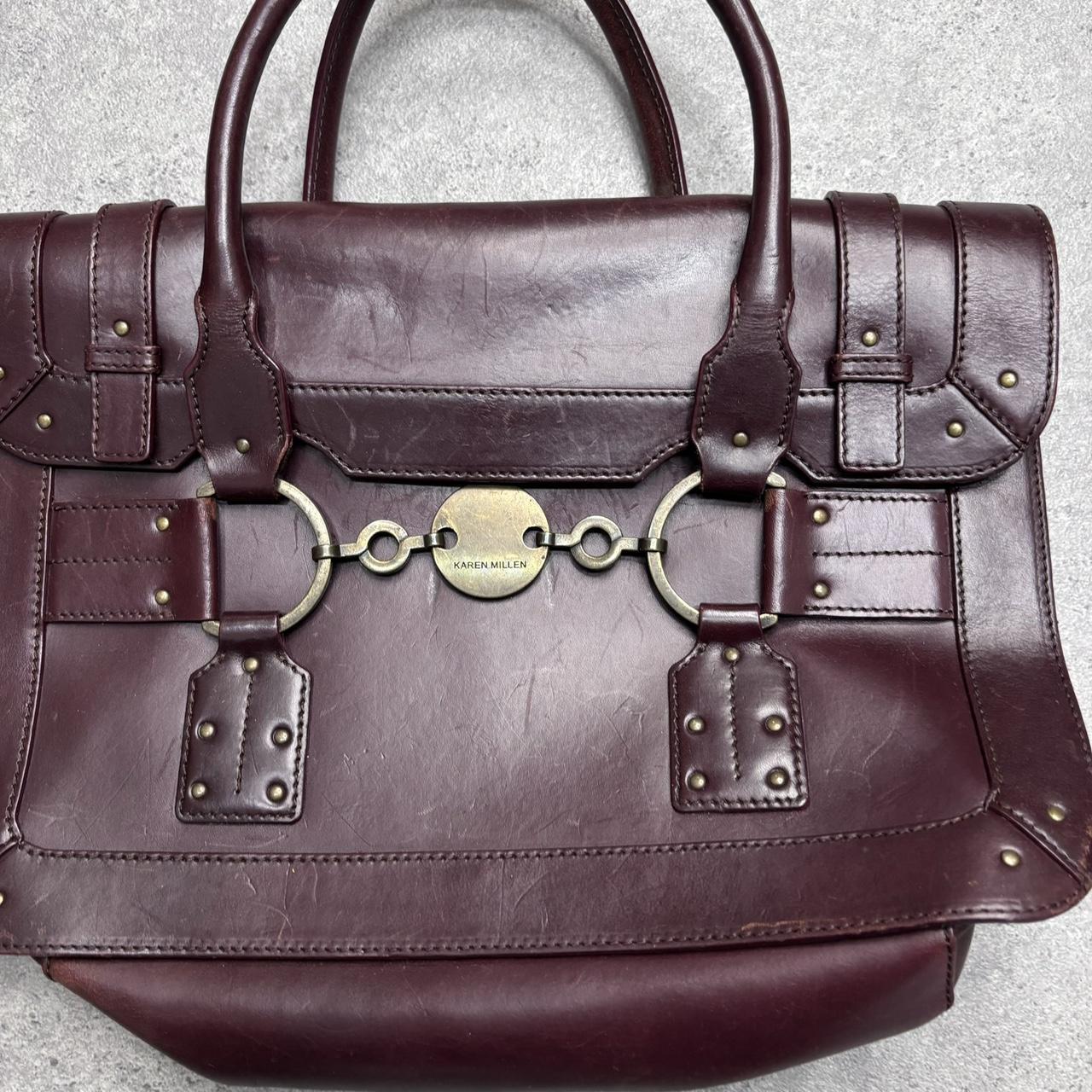 Burgandy leather strap bag