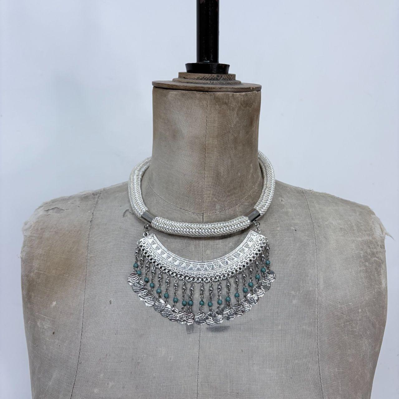 Boho hanging charm necklace