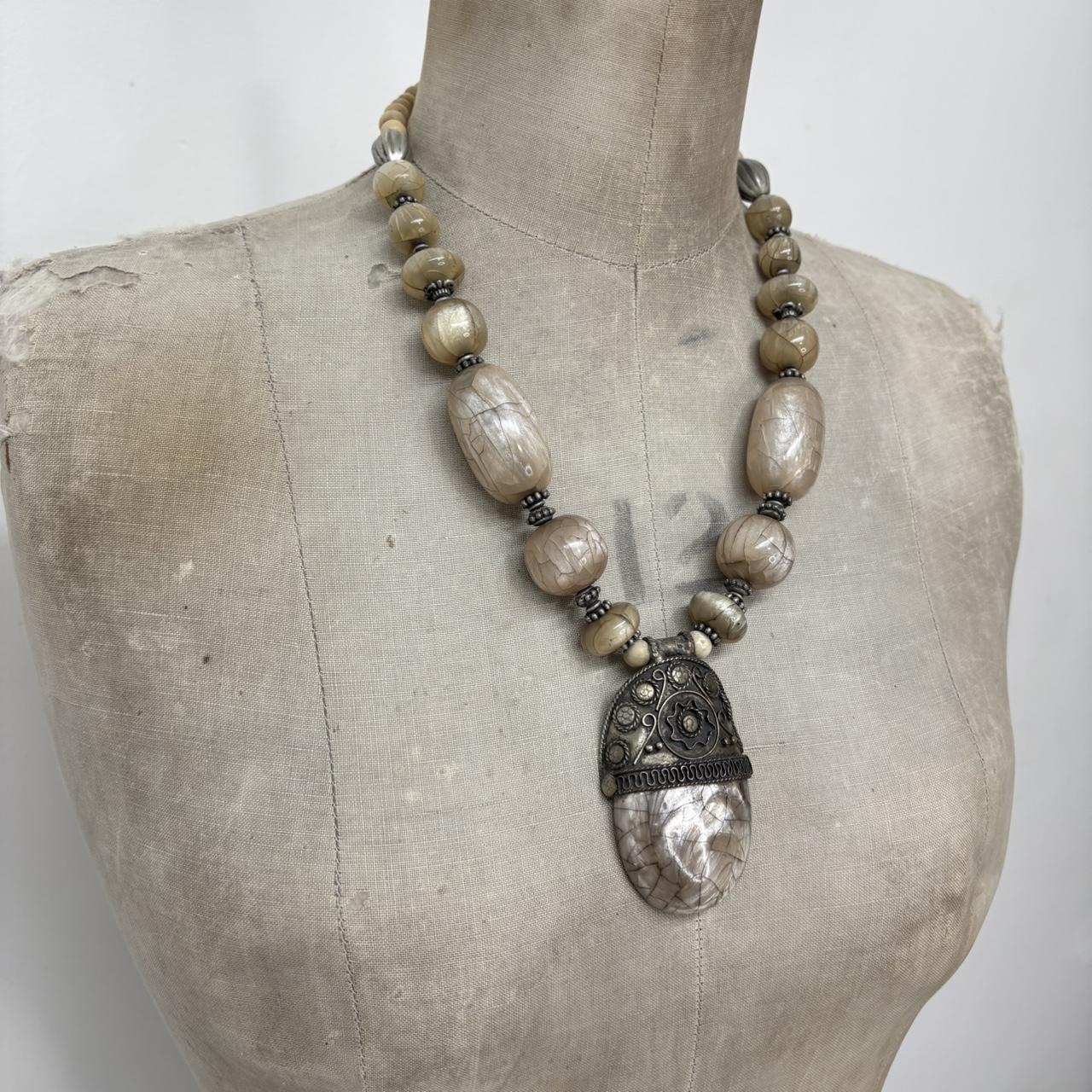 Chunky oversized boho gem necklace