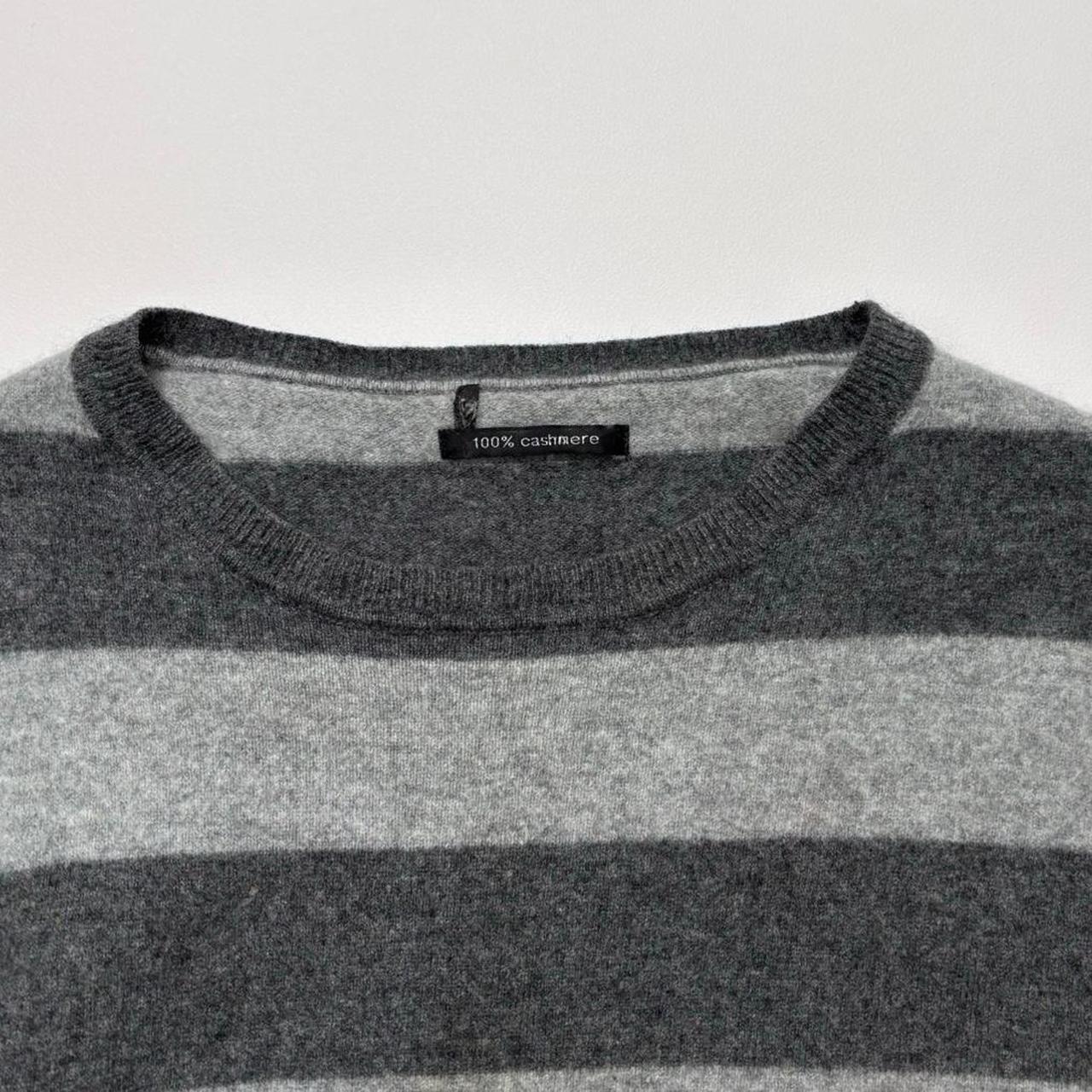 Grey cashmere striped jumper