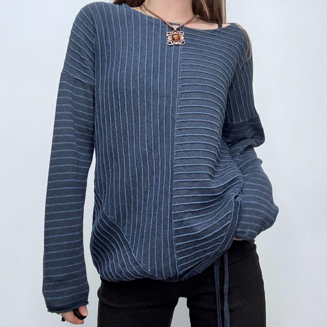 Pinstripe slouchy navy jumper