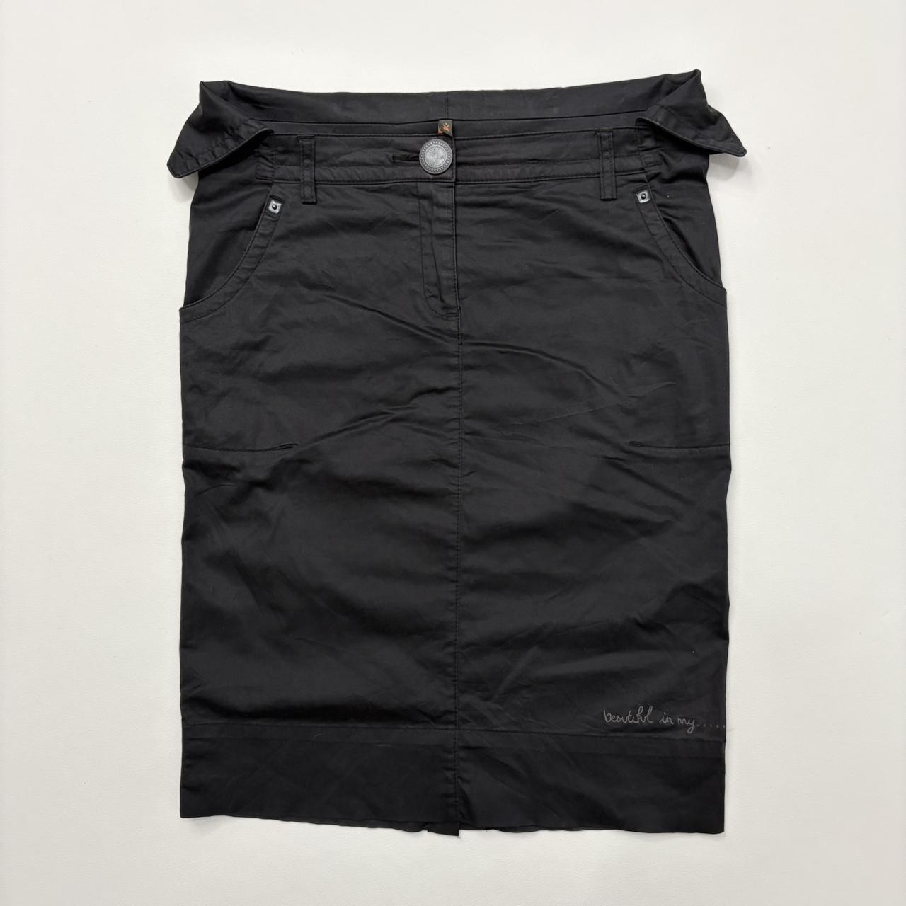 Black cop copine fold over skirt
