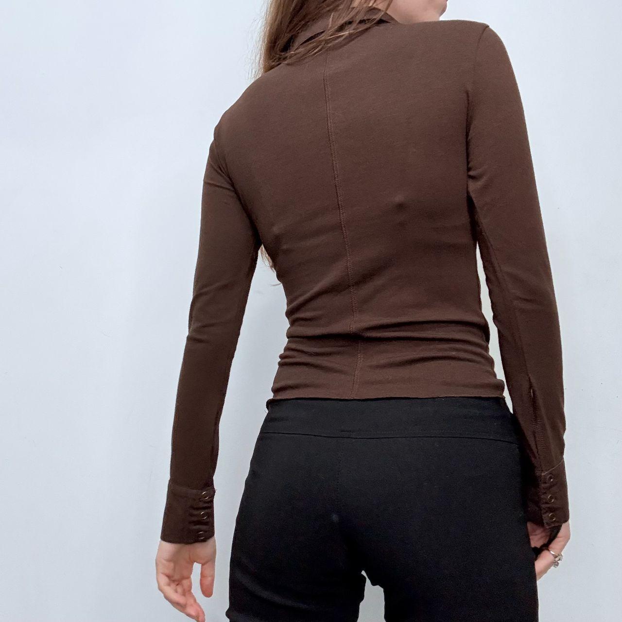 Brown preppy polo t-shirt