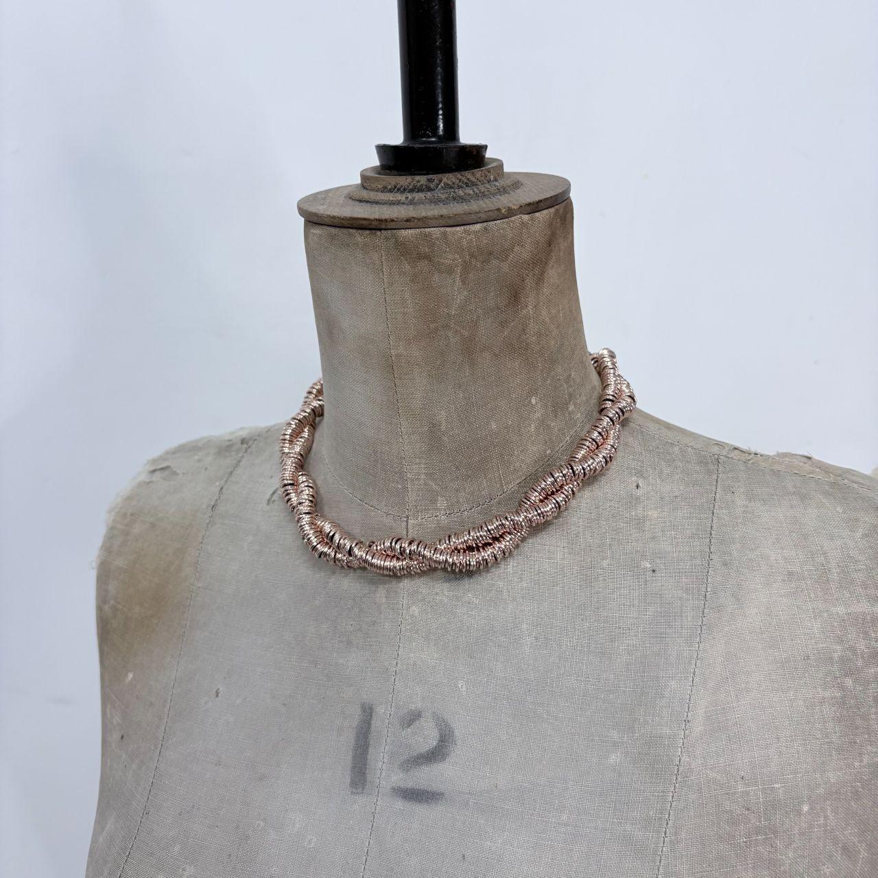 Rose gold twist minimalist necklace
