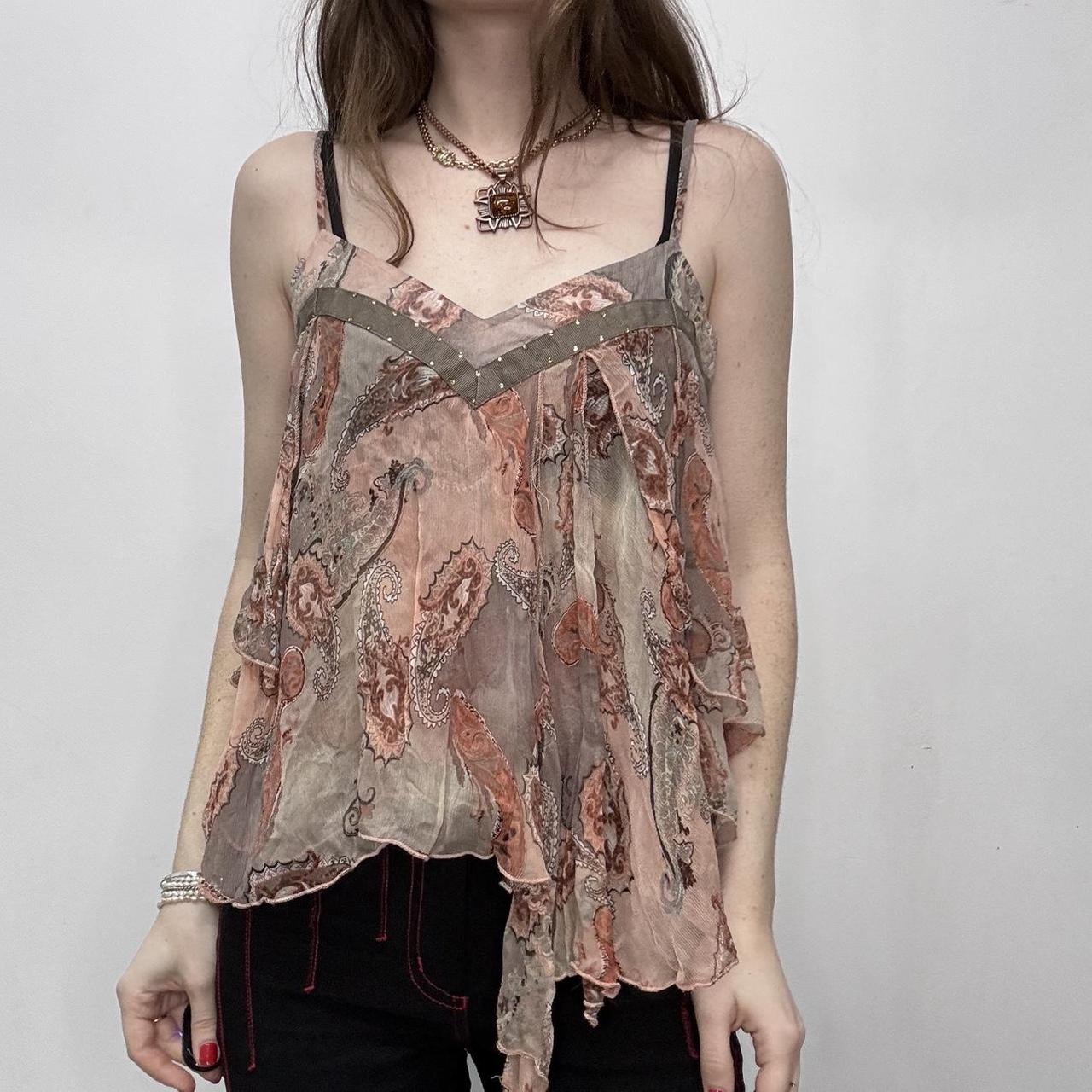 Sheer floaty silk pasiely top