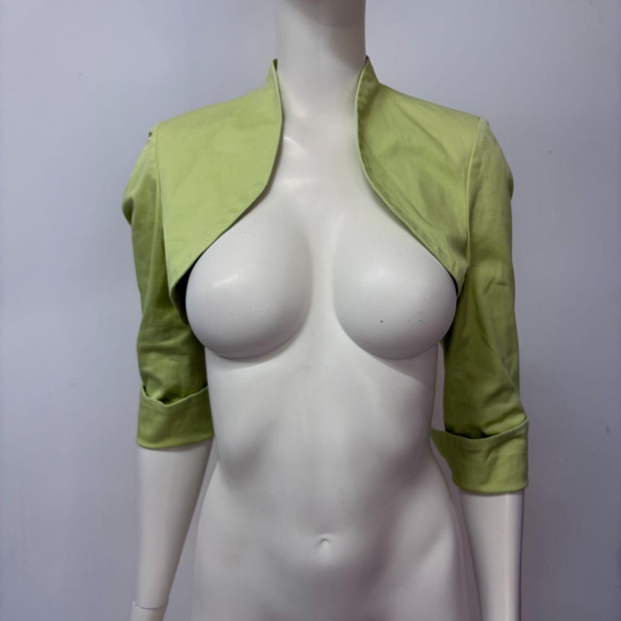 Green cropped minimalist jacket