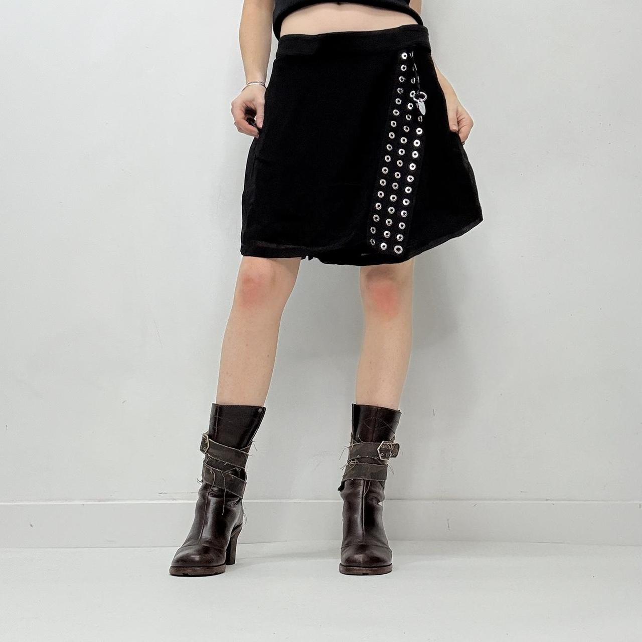 Black diesel studded eyelet skirt