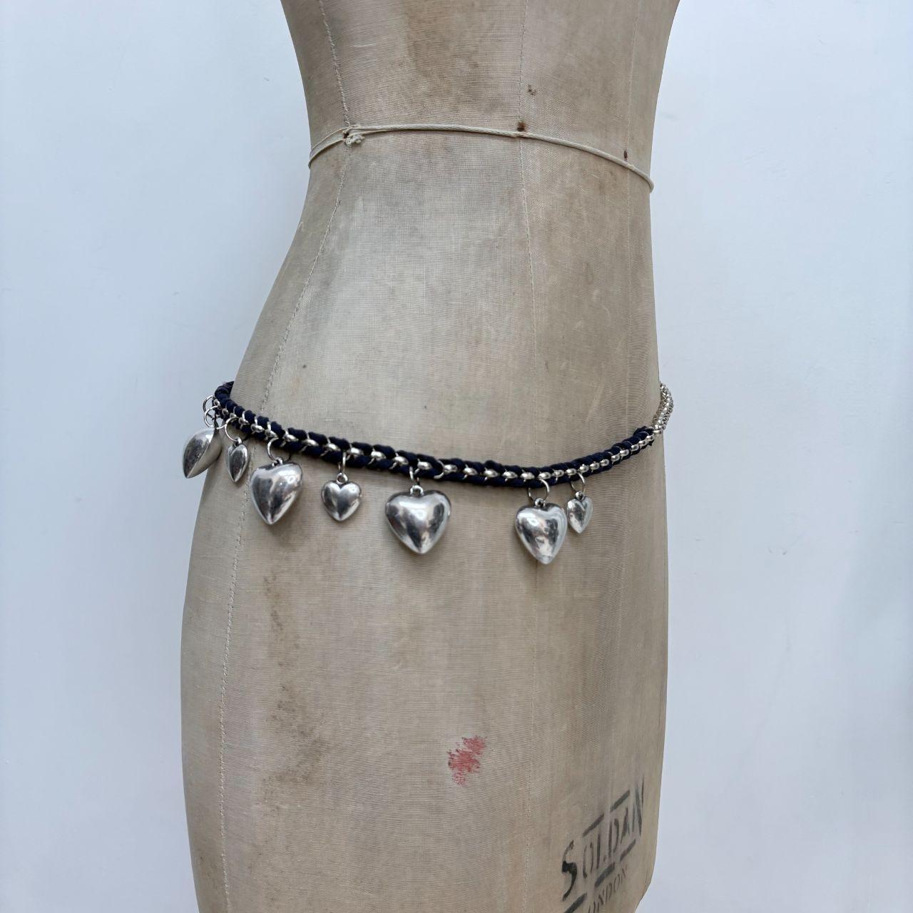 Woven chunky chain love heart waist chain