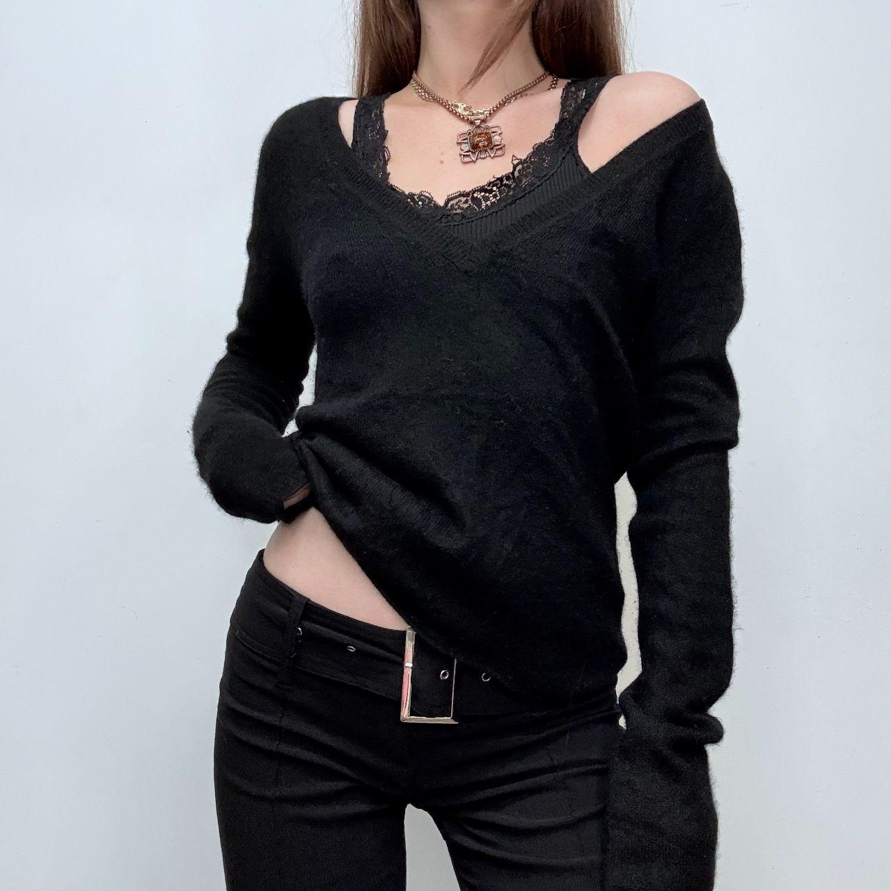 Black cashmere slouchy jumper