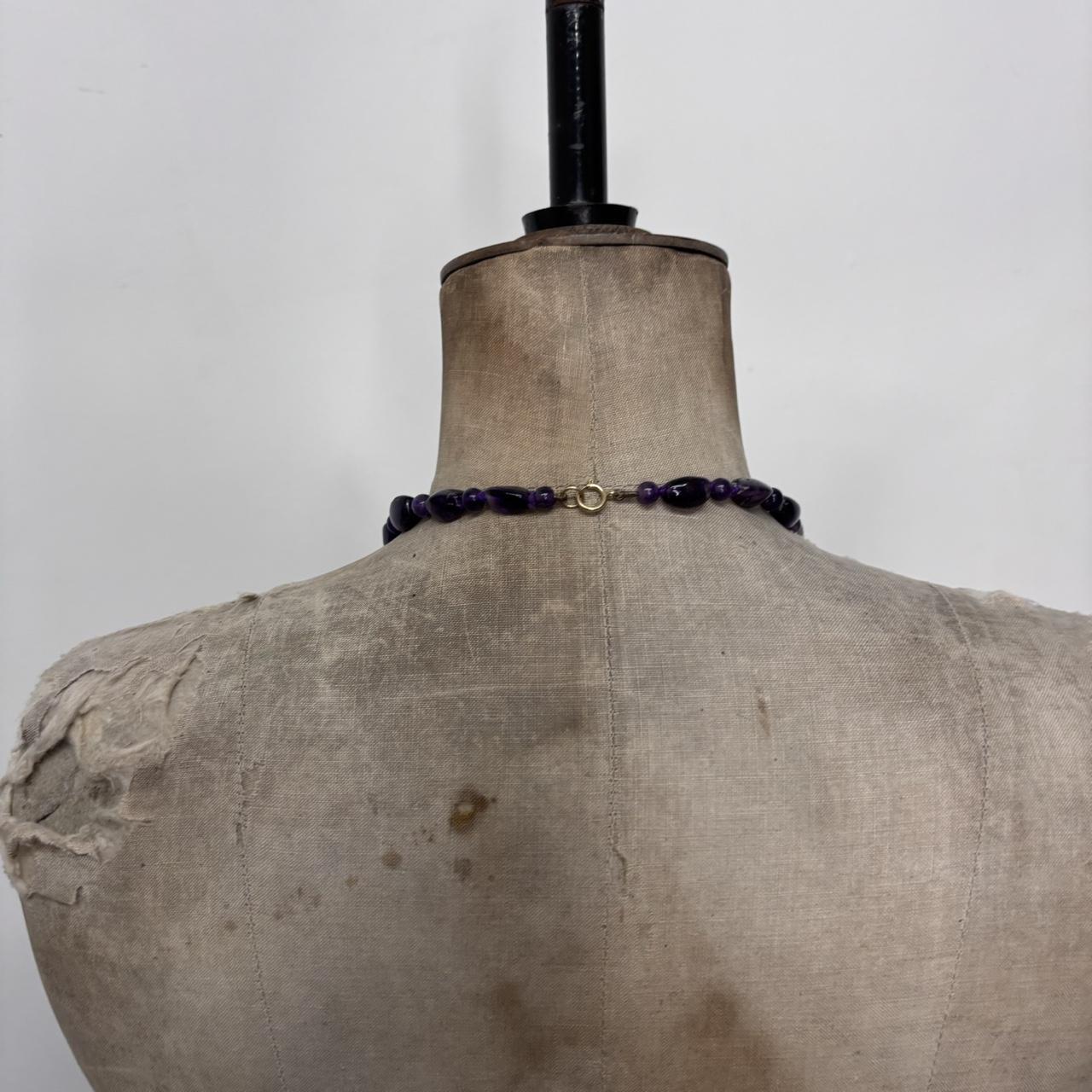 Amythest crystal gem necklace