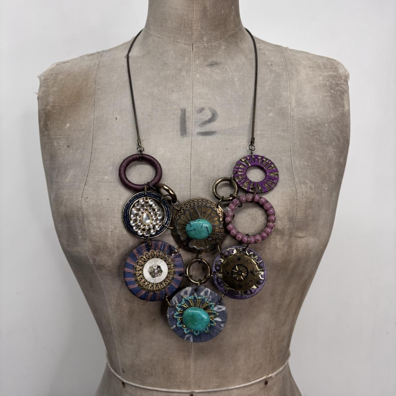 Chunky circle link oversized necklace