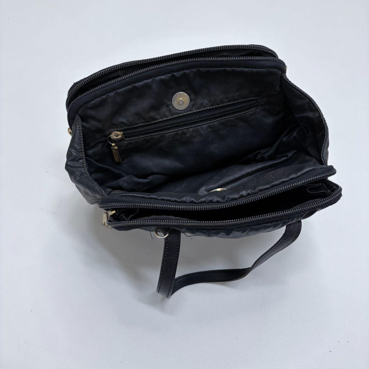 Black leather moschino mini bag