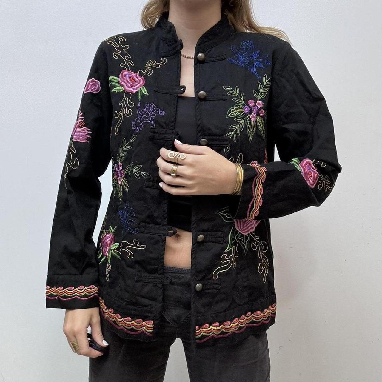 Black embroidered military jacjetjacket