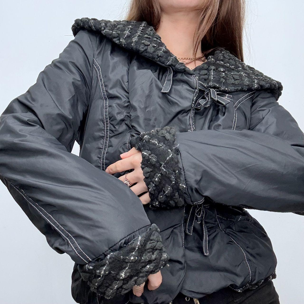 Asymmetric flared gathered jacket