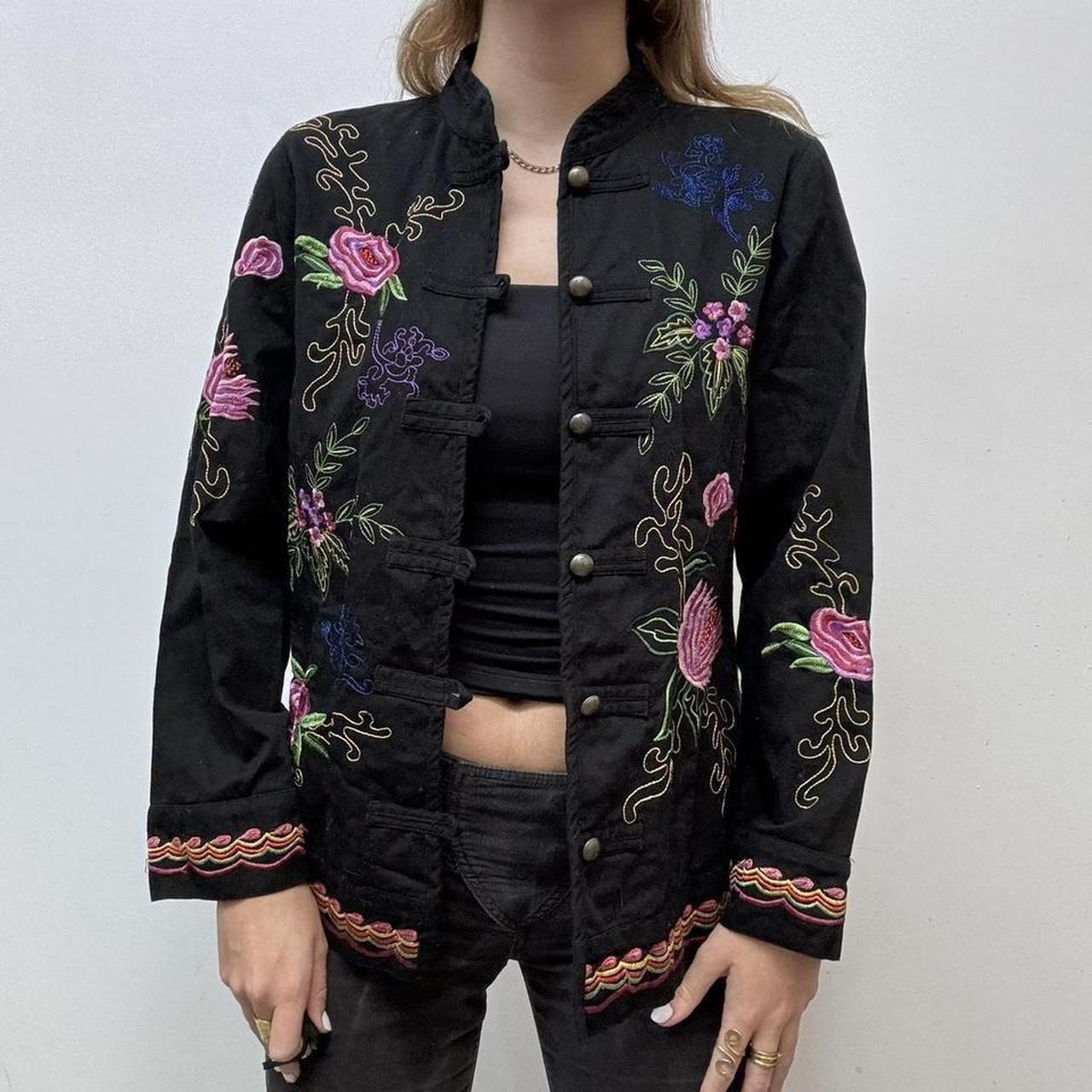 Black embroidered military jacjetjacket