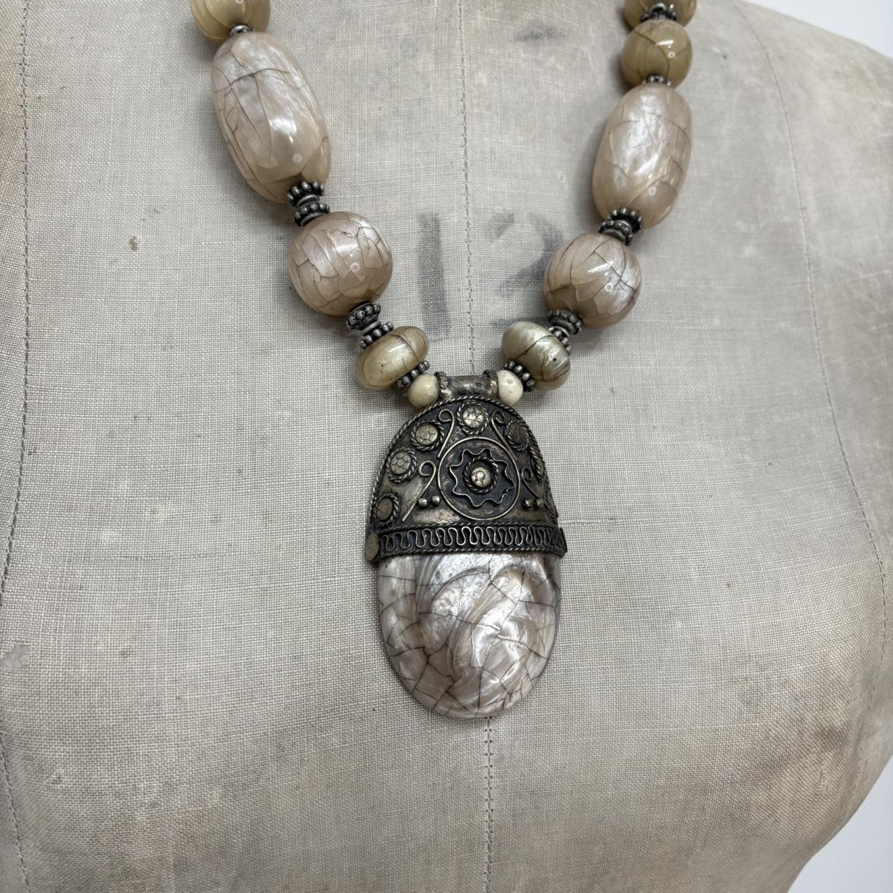 Chunky oversized boho gem necklace