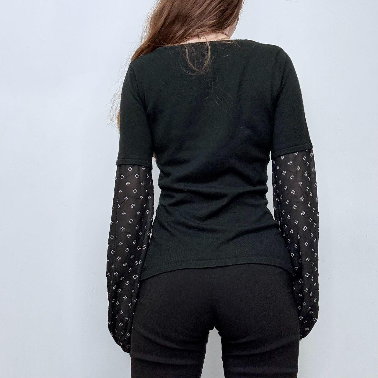 Black fitted flared puff shirt