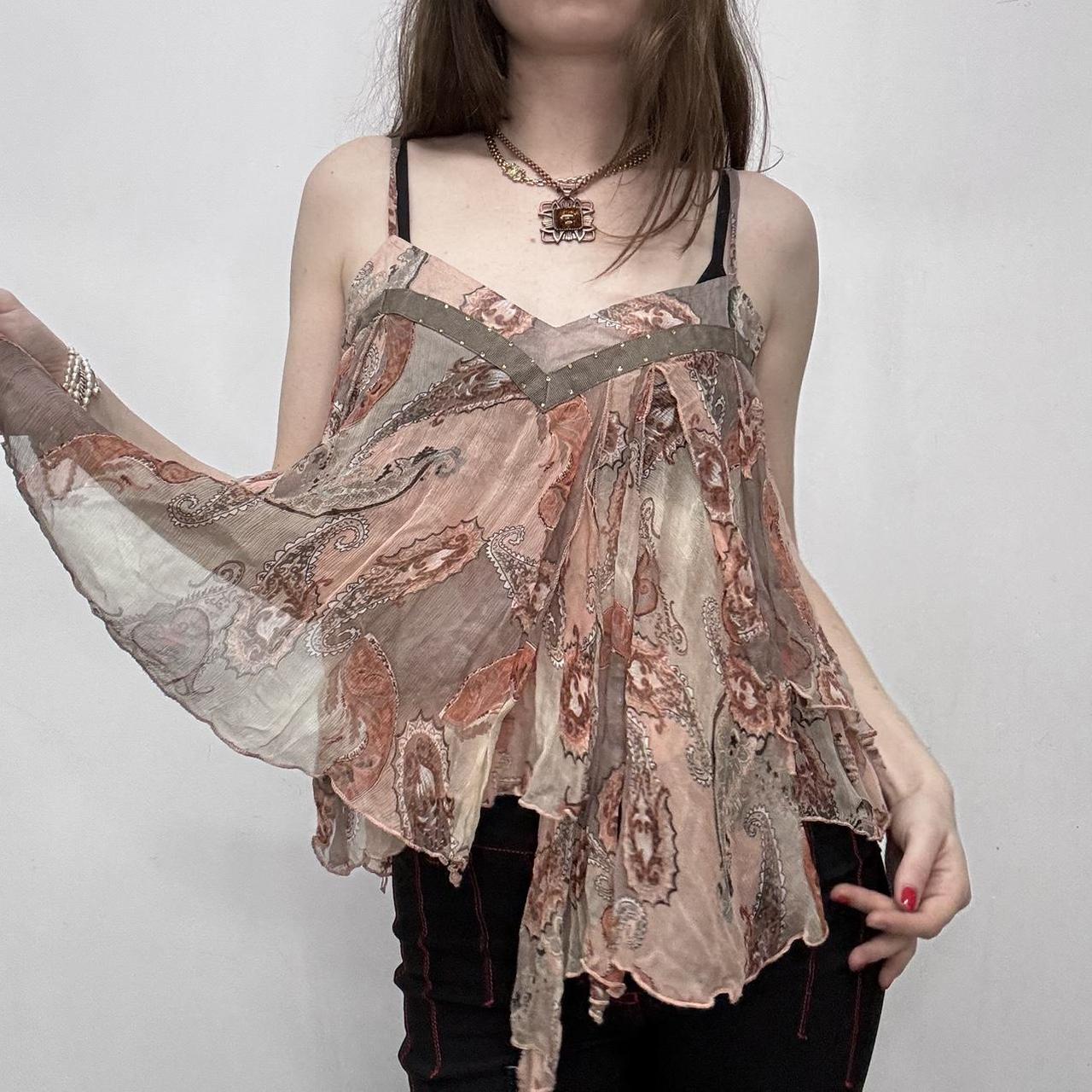 Sheer floaty silk pasiely top