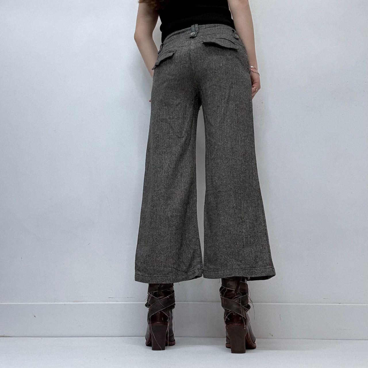 Flared cropped suit pants