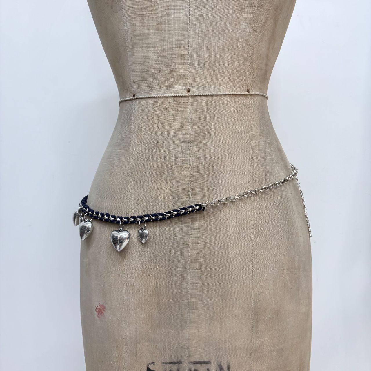 Woven chunky chain love heart waist chain