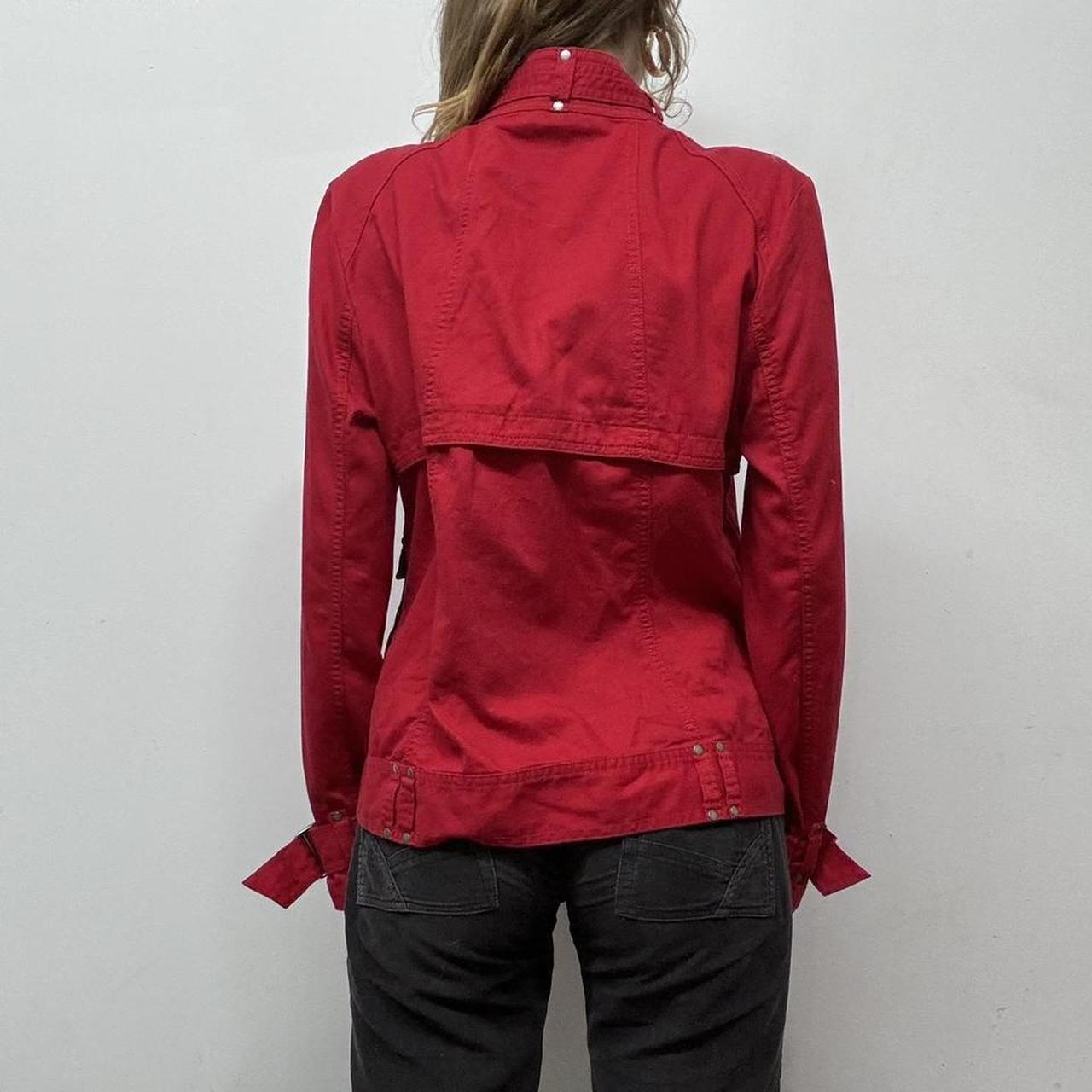 Y2K fitted red biker jacket