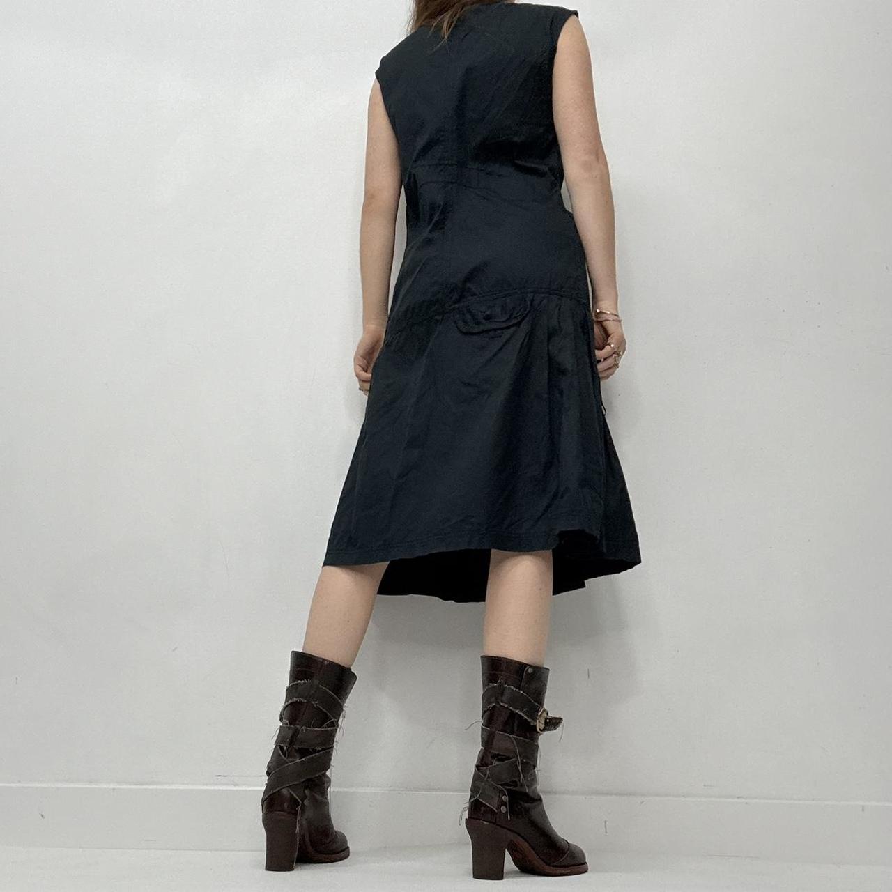 Black fitted asymmetrical marahashi dress