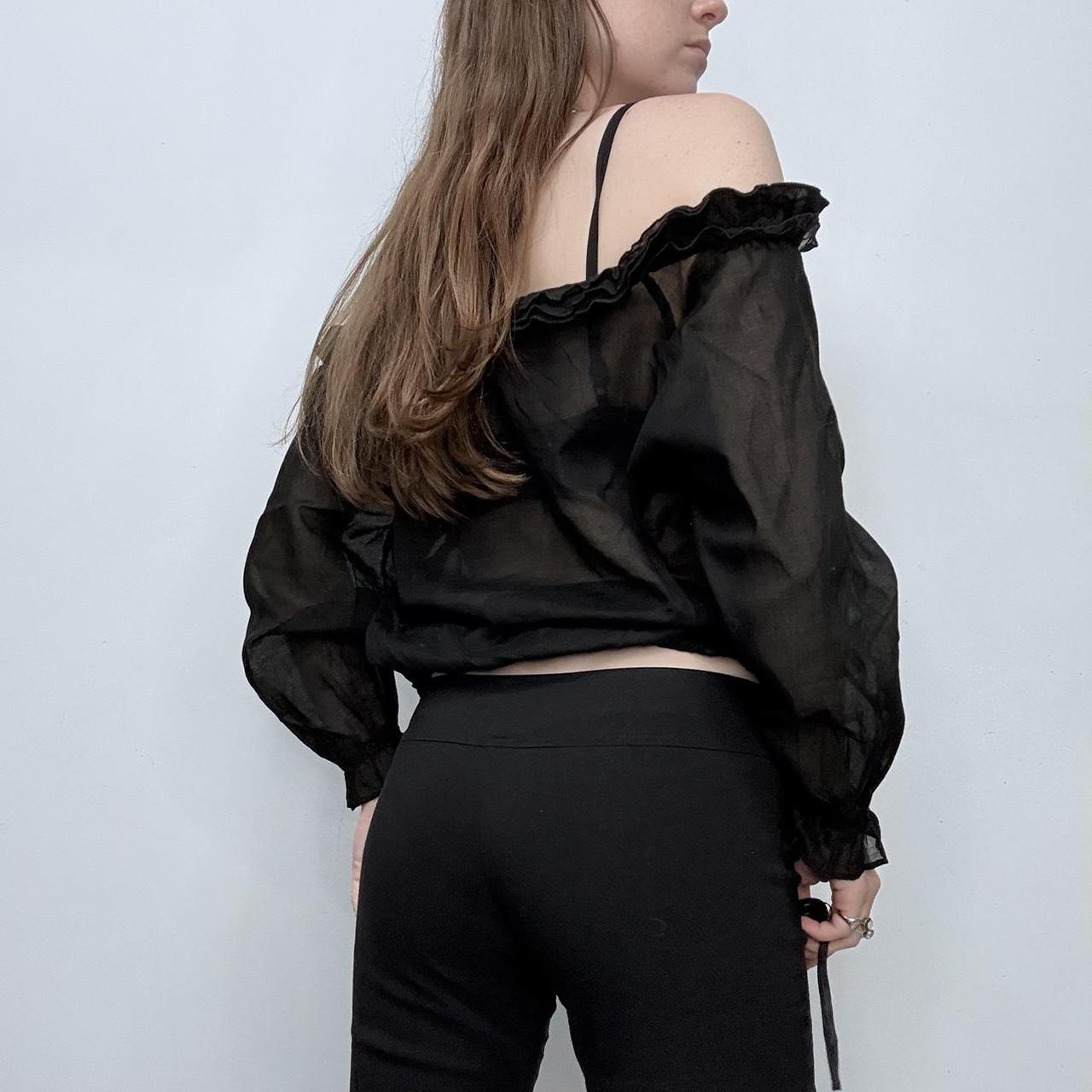 Sheer asymmetric slouchy shirt
