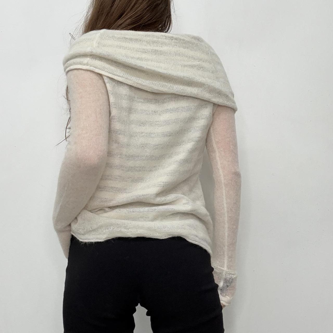Sheer mohair slouchy neck jumper
