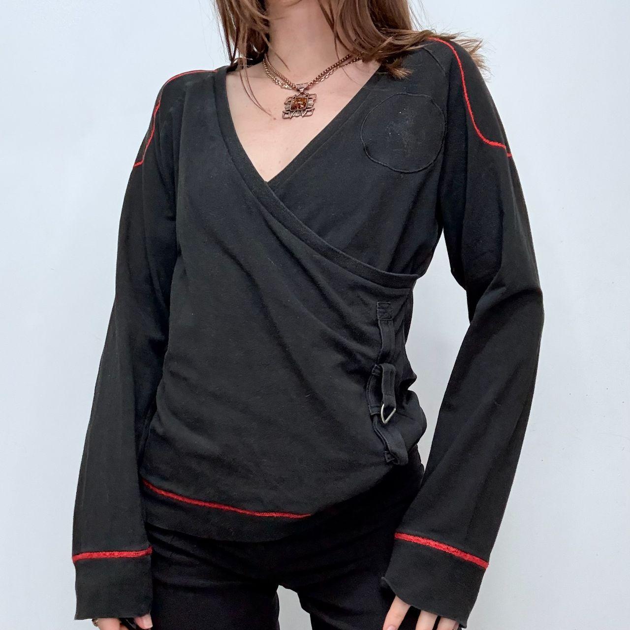 Black cotton wrap Ferrari t-shirt