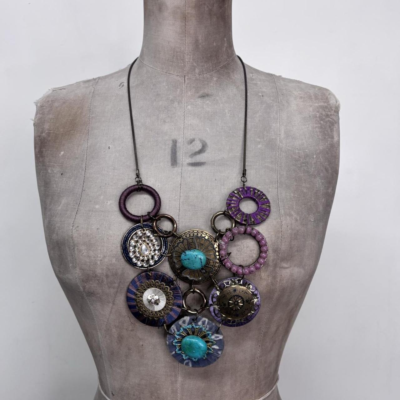 Chunky circle link oversized necklace