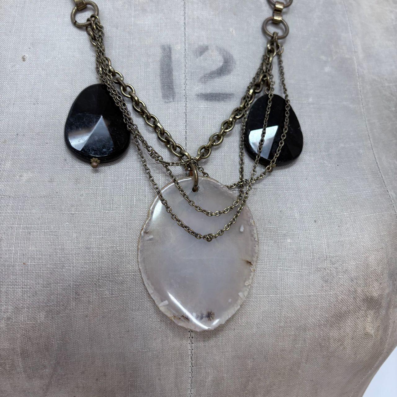 Long draped chain crystal necklace